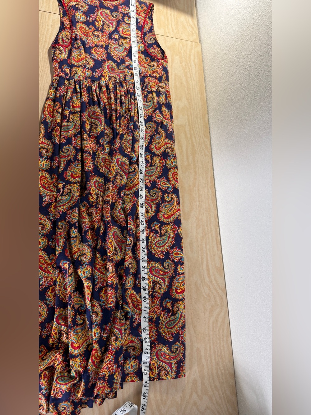 Handmade Paisley Maxi Dress Rickrack Prairie - Picture 9 of 11